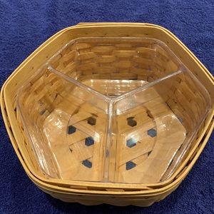 Longaberger 1998 hexagon Star of David basket with protector.